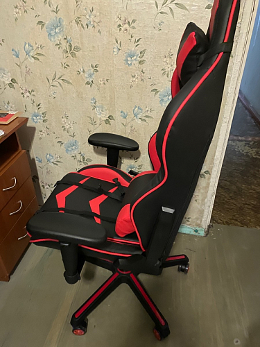 Компьютерное кресло Racer черное / голубое фото покупателя 180