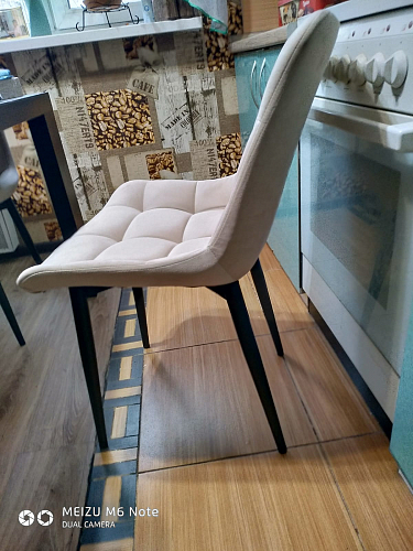 Стул на металлокаркасе Челси бежевый / черный фото покупателя 259