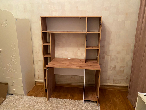 Письменный стол Комфорт 12.71 дуб золотой craft / белая аляска фото покупателя 126