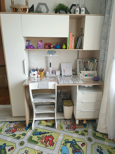 Компьютерный стол Комфорт 12.95 N дуб сонома / сатин фото покупателя 24