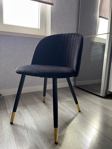 Стул на металлокаркасе Gabi 1 light blue / black / gold фото покупателя 561