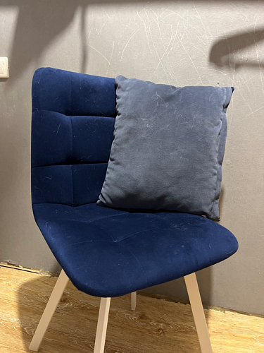 Стул на металлокаркасе Чилли синяя ткань / белый фото покупателя 1467