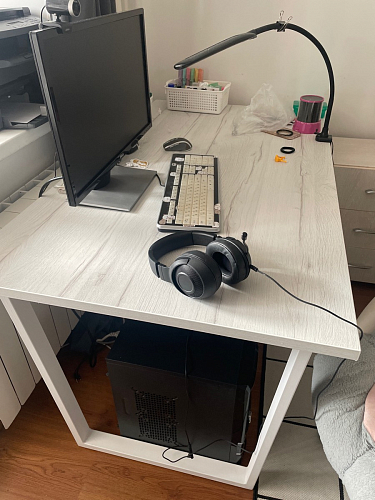 Деревянный стол Лота Лофт 120х75 белый матовый / дуб крафт золотой фото покупателя 924