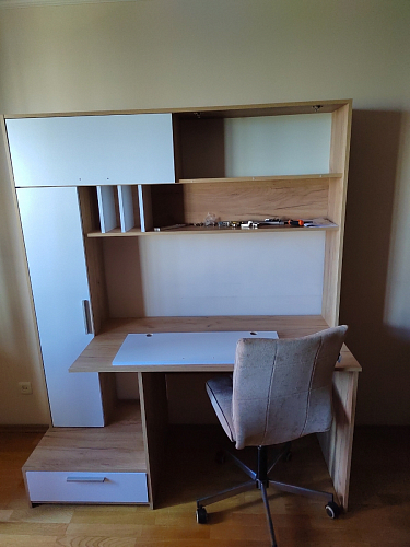 Письменный стол Лайт 03.243 дуб золотой (craft) / белый премиум фото покупателя 118