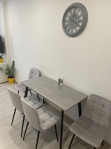 Стол Тринити Лофт 120 32 мм бетон / черный матовый фото покупателя 479