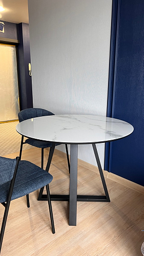 Стеклянный стол Норфолк 100 золото фото покупателя 10