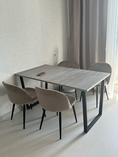 Стол Лота Лофт 140 25 мм черный матовый / бетон фото покупателя 819