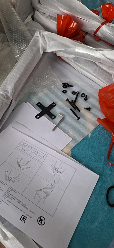 Стул на металлокаркасе Kora light blue / white фото покупателя 345