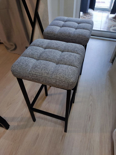 Барный стул Лофт микровелюр катания блэк / черный матовый фото покупателя 187