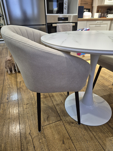 Стол Тулип 90х73 белый мрамор / золото фото покупателя 64