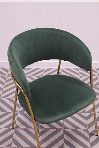 Стул на металлокаркасе Kamelia бежевый / золотой из шоурума 2