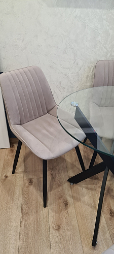 Стул на металлокаркасе Седа 360 К латте (velutto 08) / белый фото покупателя 12