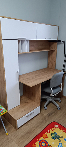 Письменный стол Лайт 03.243 дуб золотой (craft) / белый премиум фото покупателя 19