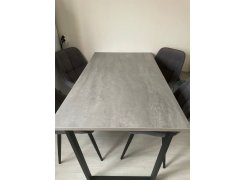 Деревянный стол Лота Лофт 120(160)х75 черный матовый / бетон светлый фото покупателя 994