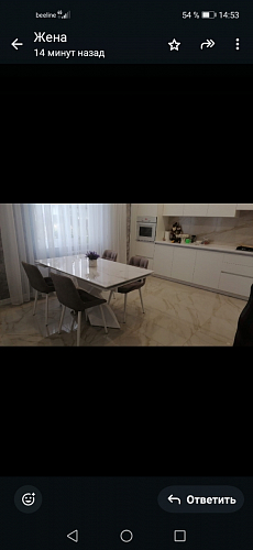 Стеклянный стол Хасселвуд 160(220)х90х77 белый мрамор / черный фото покупателя 8