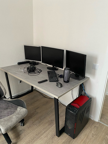 Стол Лота Лофт 120 32 мм бетон / черный матовый фото покупателя 231