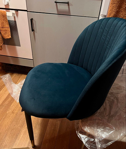 Стул на металлокаркасе Gabi 1 light blue / black / gold фото покупателя 930