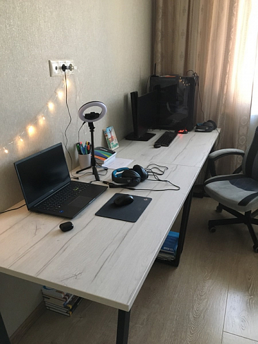 Деревянный стол Лота Лофт 140х80 дуб крафт табачный / черный матовый фото покупателя 228