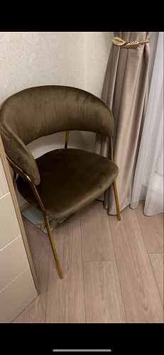 Стул на металлокаркасе Kamelia зеленый / золото фото покупателя 22