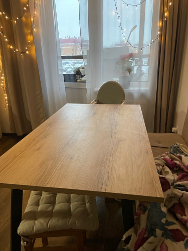 Стол Тринити Лофт 120 32 мм бетон / черный матовый фото покупателя 569