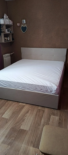 Двуспальная кровать Манака 160х200 бежевая фото покупателя 13