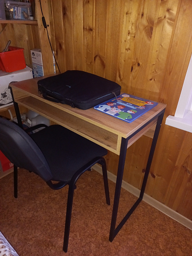 Письменный стол Лео Лофт черный матовый / дуб делано темный фото покупателя 15