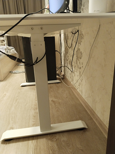 Компьютерный стол Маркос с механизмом подъема 140х80х75 белый / вотан дуб фото покупателя 18