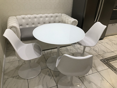 Стеклянный стол Tulip 90 black glass фото покупателя 44