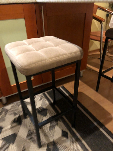 Барный стул Лофт микровелюр катания блэк / черный матовый фото покупателя 55