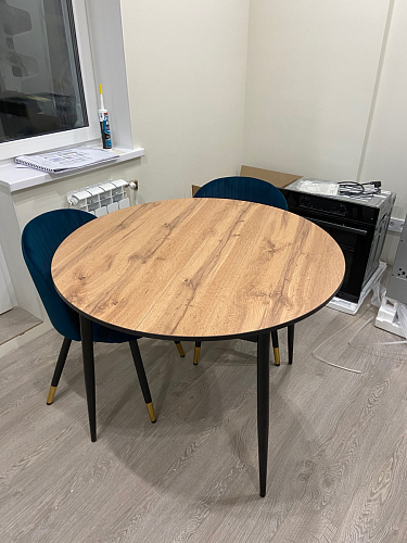 Стул на металлокаркасе Gabi 1 light blue / black / gold фото покупателя 390