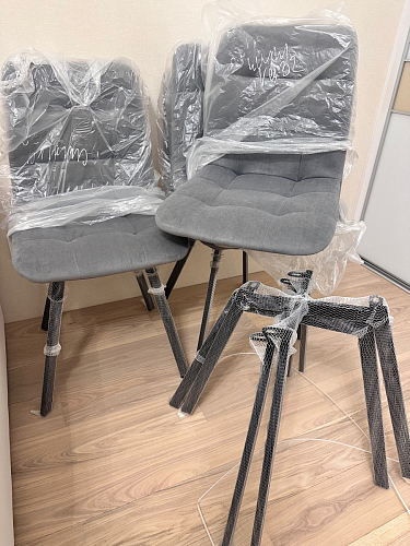 Стул на металлокаркасе Чилли синяя ткань / белый фото покупателя 504