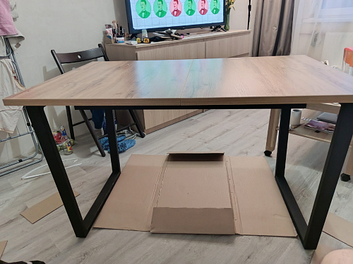 Деревянный стол Лота Лофт 140х80 белый матовый / бетон светлый фото покупателя 155