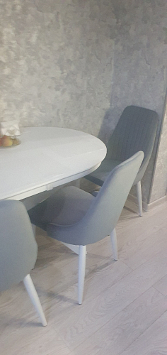 Стул на металлокаркасе Kora light blue / white фото покупателя 75