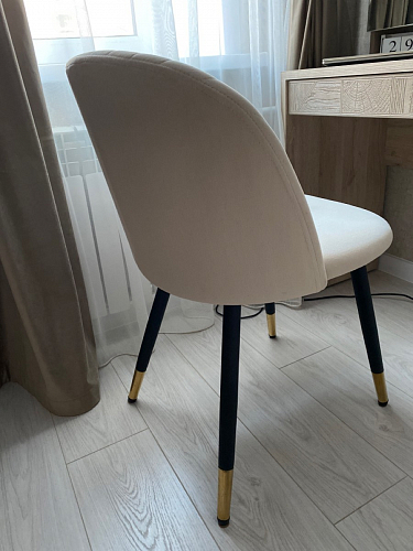 Стул на металлокаркасе Gabi dark beige / black / silver фото покупателя 108