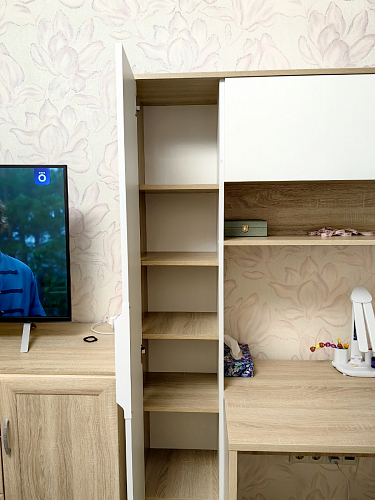 Компьютерный стол Комфорт 12.95 N дуб сонома / сатин фото покупателя 42