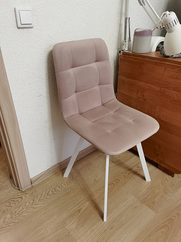 Стул на металлокаркасе Чилли синяя ткань / белый фото покупателя 122