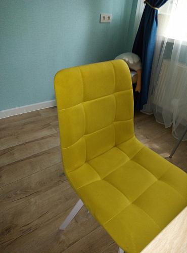 Стул на металлокаркасе Чилли синяя ткань / белый фото покупателя 639