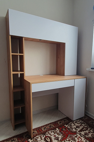 Письменный стол Комфорт 12.71 дуб золотой craft / белая аляска  - Уцененный экземпляр фото покупателя 88