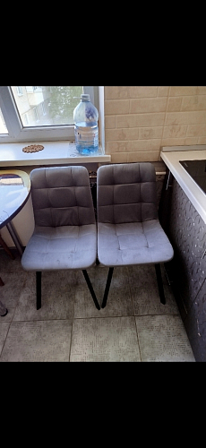 Стул на металлокаркасе Чилли К светло-серый велюр / черный каркас фото покупателя 505