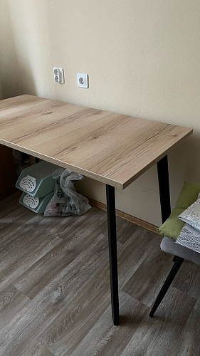 Стол Тринити Лофт 120 32 мм дуб галифакс табако / черный матовый фото покупателя 41