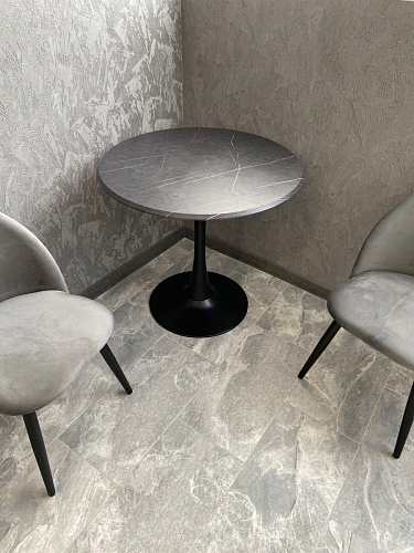 Стол Тулип 80х73 мрамор черный / белый фото покупателя 22