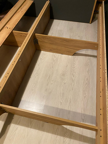 Двуспальная кровать Клауд 160х200 парящая дуб крафт золотой / антрацит фото покупателя 524