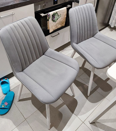 Стул на металлокаркасе Седа 360 К латте (velutto 08) / белый фото покупателя 129