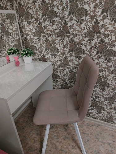 Стул на металлокаркасе Чилли синяя ткань / белый фото покупателя 1278