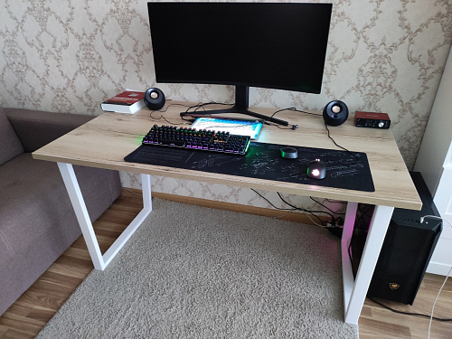 Стол Лота Лофт 140 25 мм черный матовый / дуб вотан фото покупателя 354