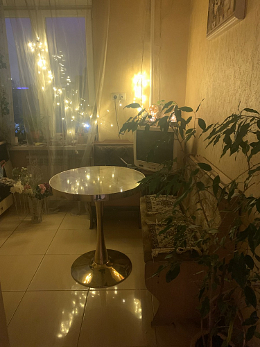 Деревянный стол Dorian 70x75 бежевый / золотой фото покупателя 14