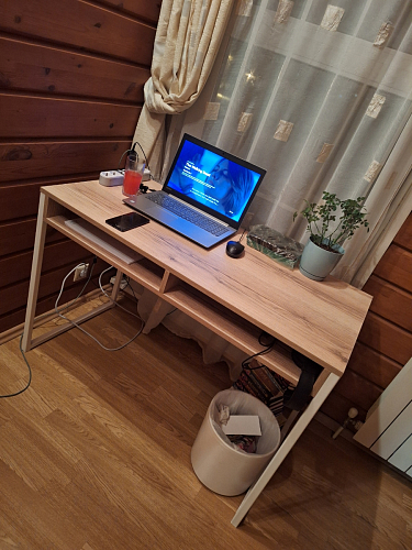 Письменный стол Леон Лофт черный матовый / дуб вотан фото покупателя 63