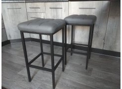 Барный стул Лофт кожзам темно-серый / черный матовый фото покупателя 112