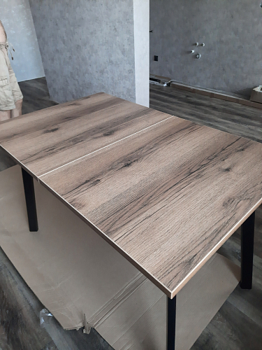 Стол Тринити Лофт 120 32 мм дуб галифакс табако / черный матовый фото покупателя 113