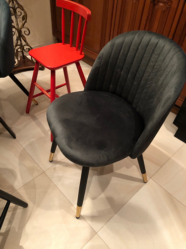 Стул на металлокаркасе Gabi 1 темно-серый / черный фото покупателя 46